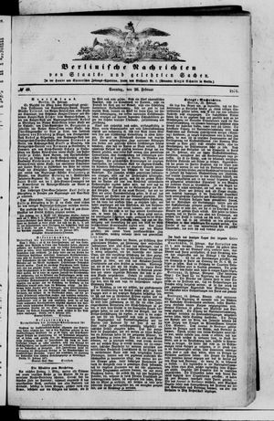 Berlinische Nachrichten von Staats- und gelehrten Sachen vom 26.02.1871