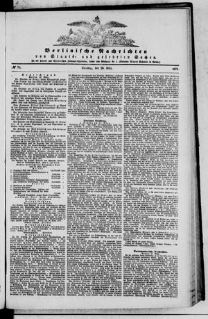 Berlinische Nachrichten von Staats- und gelehrten Sachen vom 28.03.1871