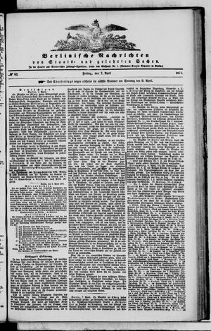 Berlinische Nachrichten von Staats- und gelehrten Sachen vom 07.04.1871