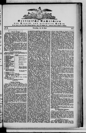 Berlinische Nachrichten von Staats- und gelehrten Sachen vom 13.04.1871
