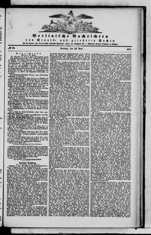 Berlinische Nachrichten von Staats- und gelehrten Sachen vom 23.04.1871