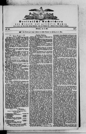Berlinische Nachrichten von Staats- und gelehrten Sachen vom 03.05.1871