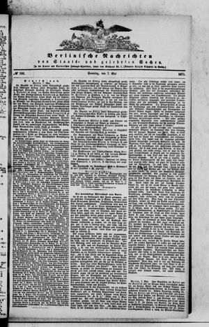 Berlinische Nachrichten von Staats- und gelehrten Sachen vom 07.05.1871