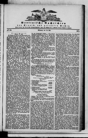 Berlinische Nachrichten von Staats- und gelehrten Sachen vom 10.05.1871