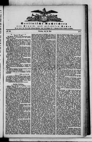 Berlinische Nachrichten von Staats- und gelehrten Sachen vom 16.05.1871