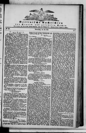 Berlinische Nachrichten von Staats- und gelehrten Sachen vom 25.05.1871