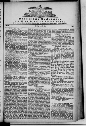 Berlinische Nachrichten von Staats- und gelehrten Sachen vom 09.06.1871