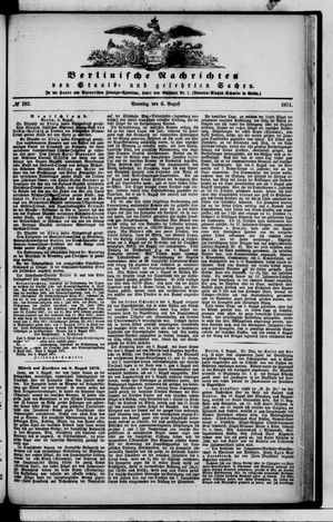 Berlinische Nachrichten von Staats- und gelehrten Sachen vom 06.08.1871