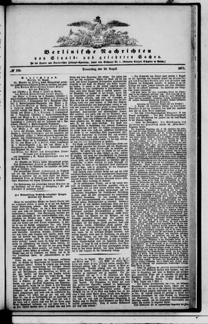 Berlinische Nachrichten von Staats- und gelehrten Sachen vom 10.08.1871