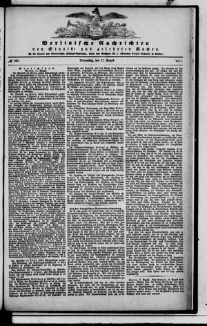 Berlinische Nachrichten von Staats- und gelehrten Sachen vom 17.08.1871