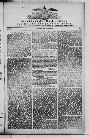Berlinische Nachrichten von Staats- und gelehrten Sachen vom 09.09.1871