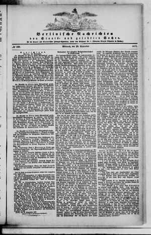 Berlinische Nachrichten von Staats- und gelehrten Sachen vom 20.09.1871