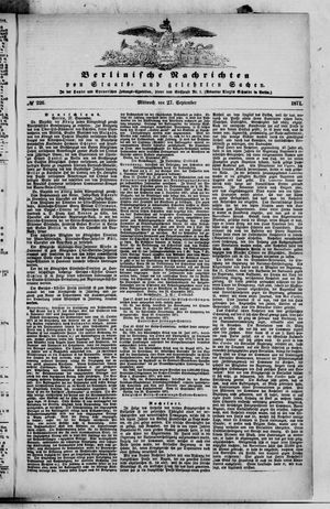 Berlinische Nachrichten von Staats- und gelehrten Sachen vom 27.09.1871