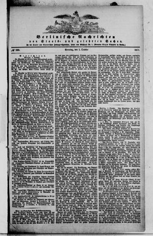 Berlinische Nachrichten von Staats- und gelehrten Sachen on Oct 1, 1871