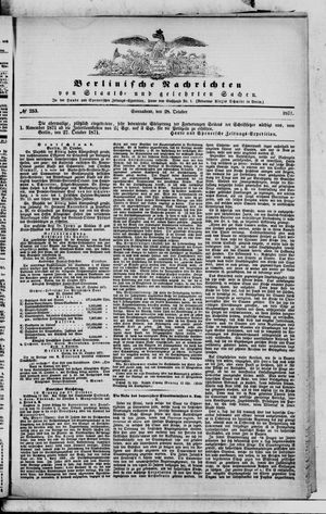 Berlinische Nachrichten von Staats- und gelehrten Sachen vom 28.10.1871