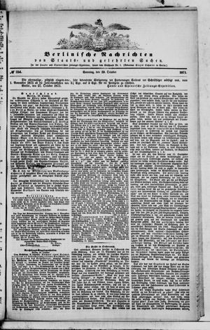 Berlinische Nachrichten von Staats- und gelehrten Sachen on Oct 29, 1871