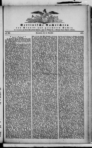 Berlinische Nachrichten von Staats- und gelehrten Sachen vom 11.11.1871