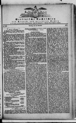 Berlinische Nachrichten von Staats- und gelehrten Sachen vom 12.11.1871