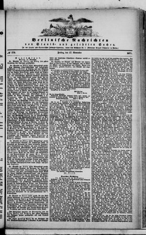 Berlinische Nachrichten von Staats- und gelehrten Sachen vom 17.11.1871