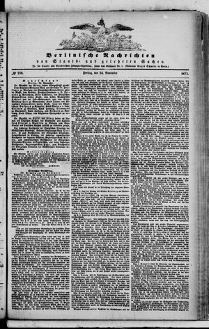 Berlinische Nachrichten von Staats- und gelehrten Sachen vom 24.11.1871