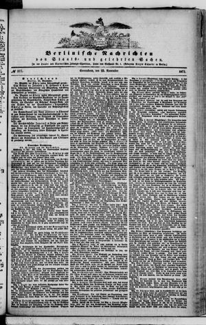 Berlinische Nachrichten von Staats- und gelehrten Sachen vom 25.11.1871