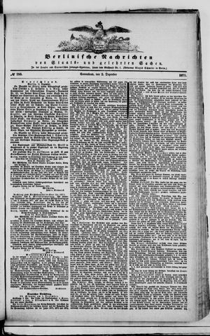 Berlinische Nachrichten von Staats- und gelehrten Sachen vom 02.12.1871