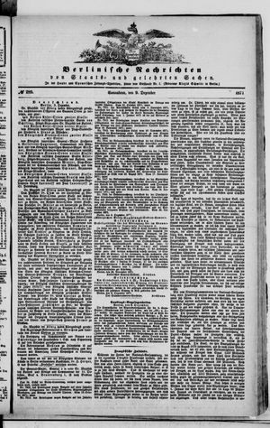 Berlinische Nachrichten von Staats- und gelehrten Sachen vom 09.12.1871