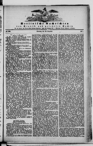 Berlinische Nachrichten von Staats- und gelehrten Sachen vom 10.12.1871