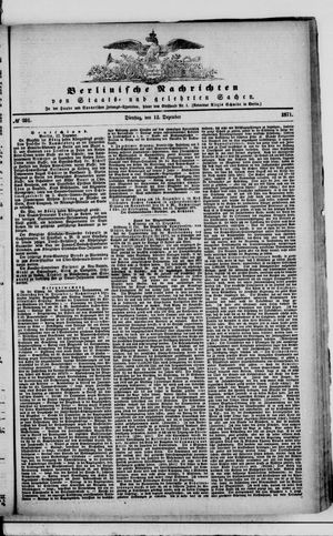Berlinische Nachrichten von Staats- und gelehrten Sachen vom 12.12.1871