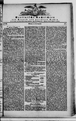 Berlinische Nachrichten von Staats- und gelehrten Sachen vom 13.12.1871