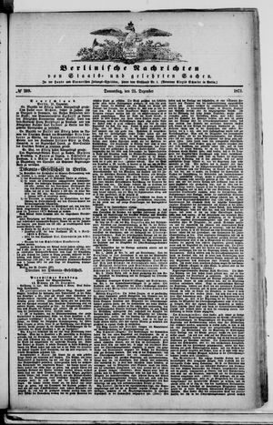 Berlinische Nachrichten von Staats- und gelehrten Sachen vom 21.12.1871