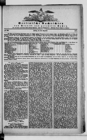 Berlinische Nachrichten von Staats- und gelehrten Sachen vom 22.12.1871