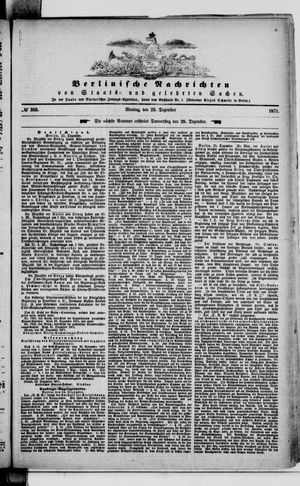 Berlinische Nachrichten von Staats- und gelehrten Sachen vom 25.12.1871