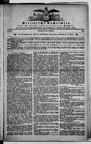 Berlinische Nachrichten von Staats- und gelehrten Sachen vom 31.12.1871
