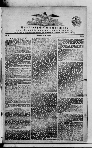 Berlinische Nachrichten von Staats- und gelehrten Sachen vom 03.01.1872