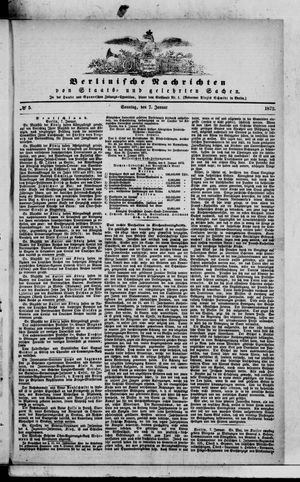Berlinische Nachrichten von Staats- und gelehrten Sachen vom 07.01.1872