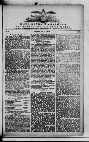 Berlinische Nachrichten von Staats- und gelehrten Sachen vom 11.01.1872