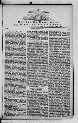 Berlinische Nachrichten von Staats- und gelehrten Sachen on Jan 16, 1872