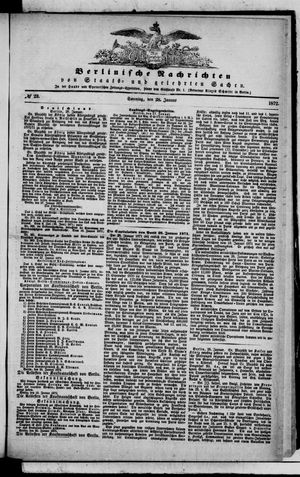 Berlinische Nachrichten von Staats- und gelehrten Sachen vom 28.01.1872