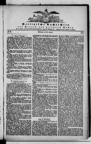 Berlinische Nachrichten von Staats- und gelehrten Sachen vom 31.01.1872