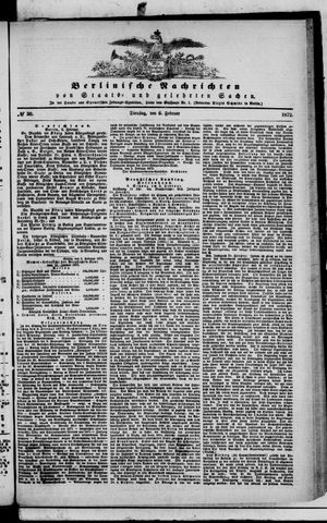 Berlinische Nachrichten von Staats- und gelehrten Sachen vom 06.02.1872