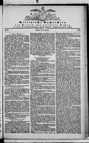 Berlinische Nachrichten von Staats- und gelehrten Sachen on Feb 9, 1872