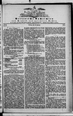 Berlinische Nachrichten von Staats- und gelehrten Sachen on Feb 13, 1872
