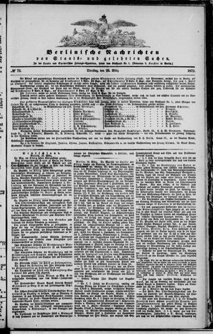 Berlinische Nachrichten von Staats- und gelehrten Sachen on Mar 26, 1872