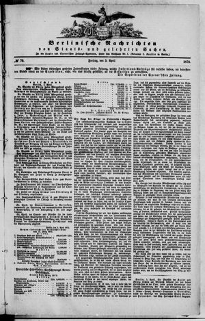 Berlinische Nachrichten von Staats- und gelehrten Sachen vom 05.04.1872