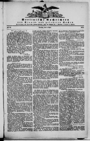 Berlinische Nachrichten von Staats- und gelehrten Sachen vom 09.04.1872