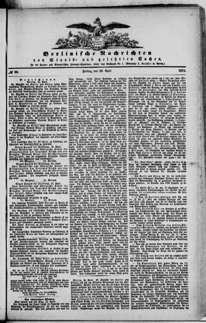 Berlinische Nachrichten von Staats- und gelehrten Sachen vom 26.04.1872