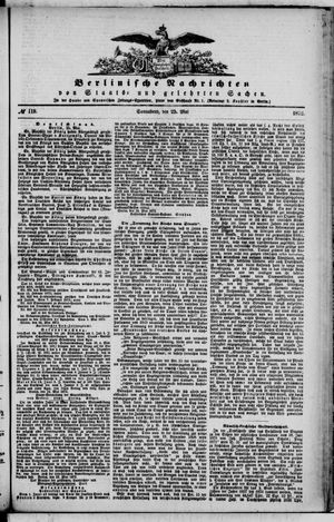 Berlinische Nachrichten von Staats- und gelehrten Sachen vom 25.05.1872