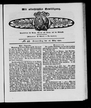 Neue Breslauer Zeitung on Mar 16, 1820