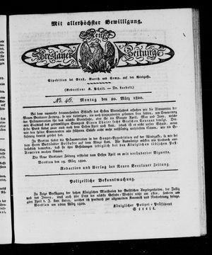 Neue Breslauer Zeitung vom 20.03.1820